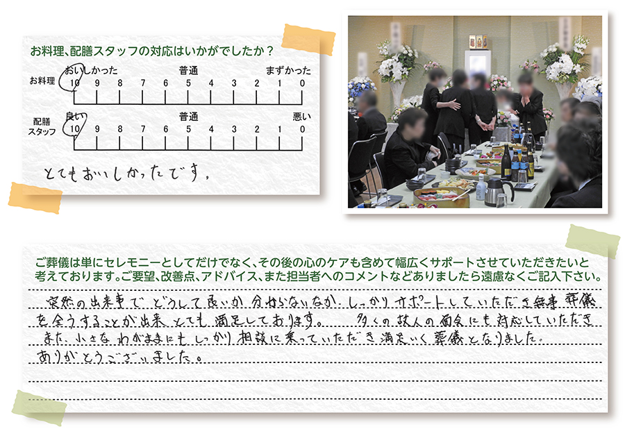 葛西 心和ホール お葬式 お客様の声